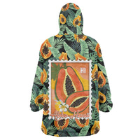 Aloha Hawaii Mikana Wearable Blanket Hoodie Hawaiian Papaya Stylized Stamp LT14 - Polynesian Pride