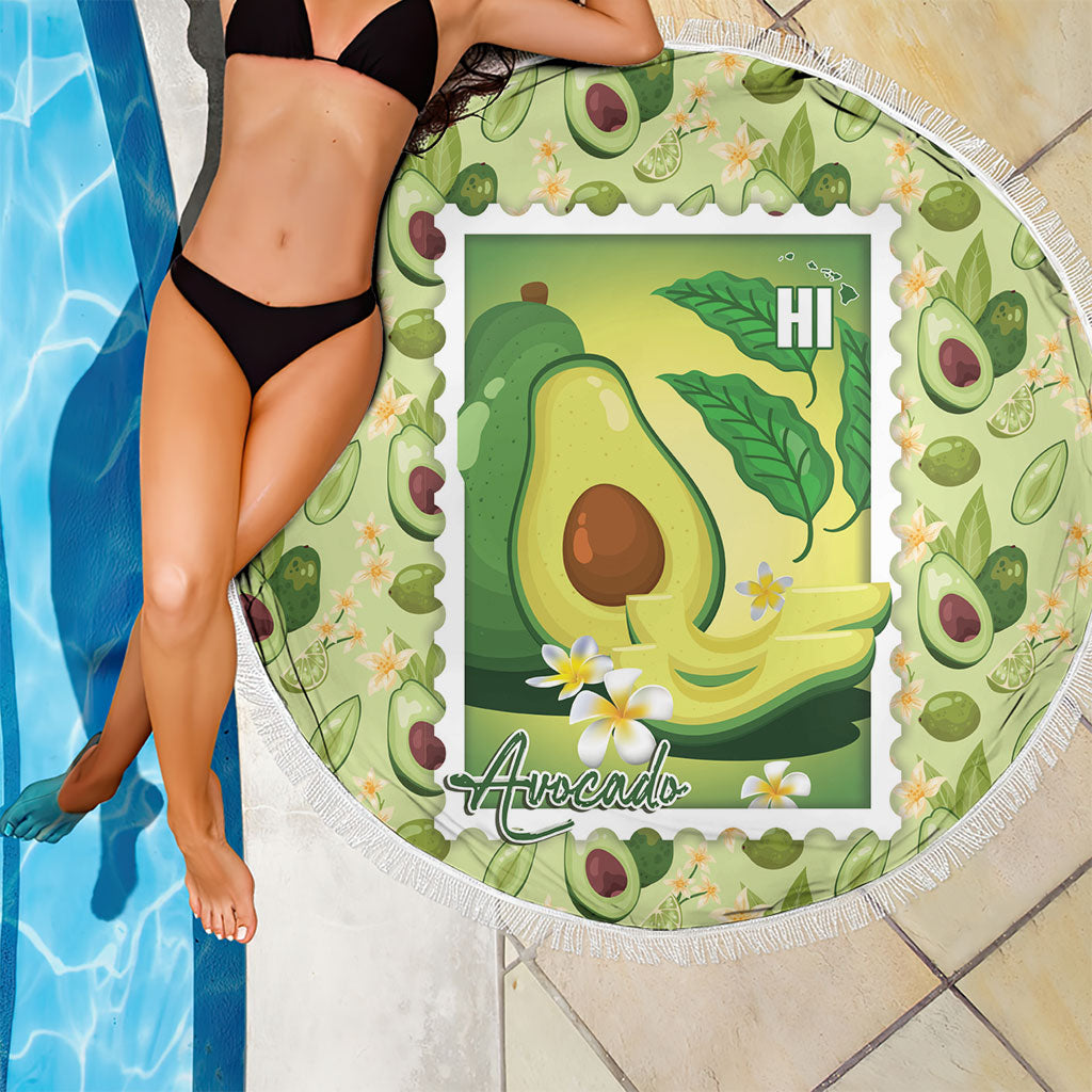 Aloha Hawaii Avocado Beach Blanket Hawaiian Fruit Stylized Stamp LT14 - Polynesian Pride