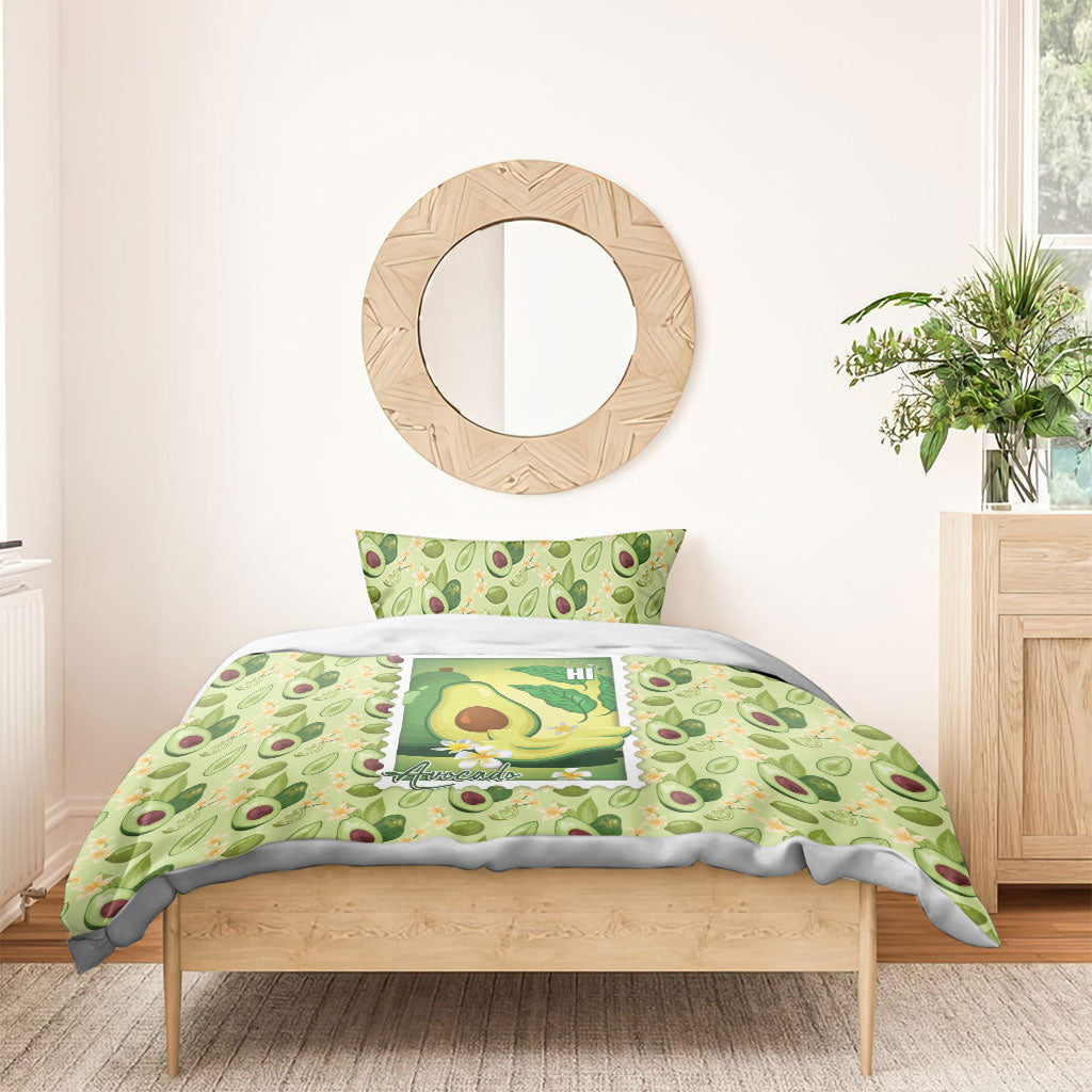 Aloha Hawaii Avocado Bedding Set Hawaiian Fruit Stylized Stamp LT14 - Polynesian Pride