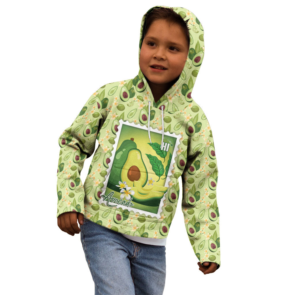 Aloha Hawaii Avocado Kid Hoodie Hawaiian Fruit Stylized Stamp LT14 - Polynesian Pride