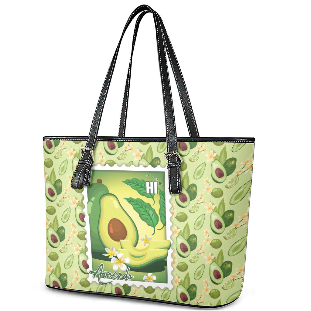 Aloha Hawaii Avocado Leather Tote Bag Hawaiian Fruit Stylized Stamp LT14 - Polynesian Pride
