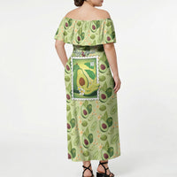 Aloha Hawaii Avocado Off Shoulder Maxi Dress Hawaiian Fruit Stylized Stamp LT14 - Polynesian Pride