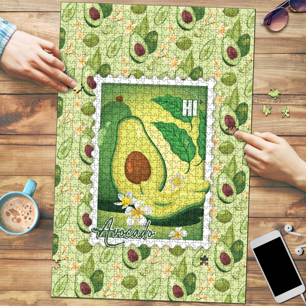 Aloha Hawaii Avocado Puzzle Hawaiian Fruit Stylized Stamp