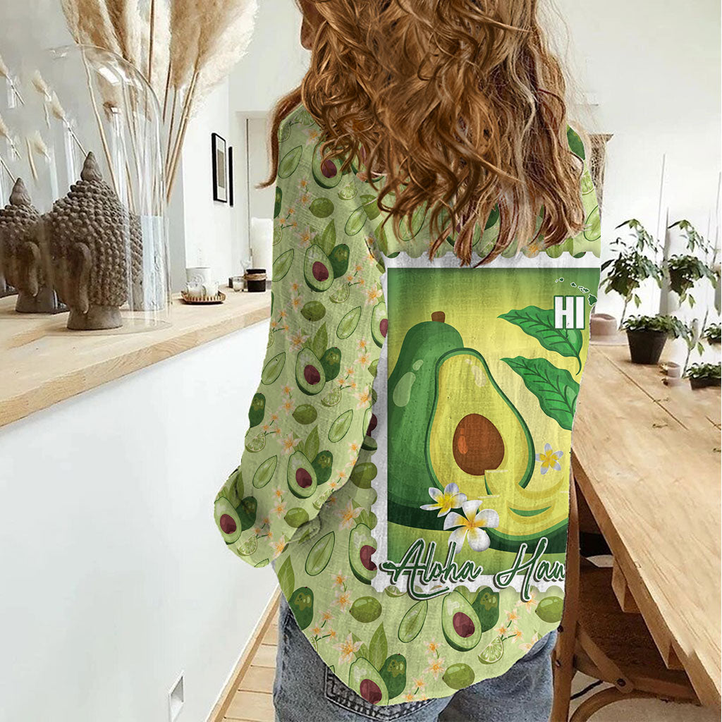 Aloha Hawaii Avocado Women Casual Shirt Hawaiian Fruit Stylized Stamp LT14 - Polynesian Pride