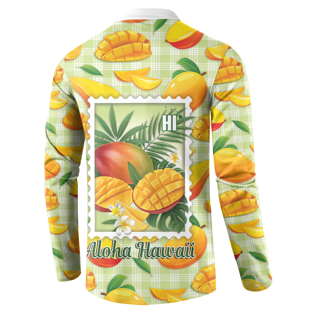 Aloha Hawaii Manako Palaka Motifs Button Sweatshirt Hawaiian Mango Stylized Stamp LT14 - Polynesian Pride