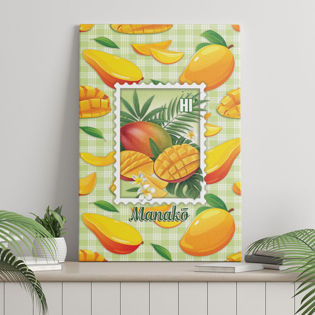 Aloha Hawaii Manako Palaka Motifs Canvas Wall Art Hawaiian Mango Stylized Stamp LT14 - Polynesian Pride