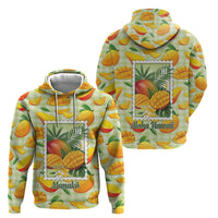 Aloha Hawaii Manako Palaka Motifs Hoodie Hawaiian Mango Stylized Stamp LT14 - Polynesian Pride