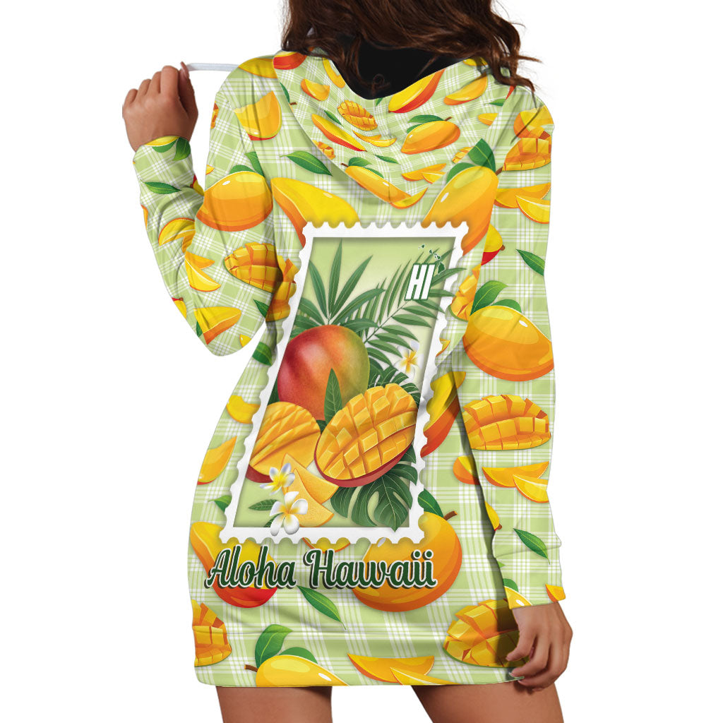 Aloha Hawaii Manako Palaka Motifs Hoodie Dress Hawaiian Mango Stylized Stamp LT14 - Polynesian Pride