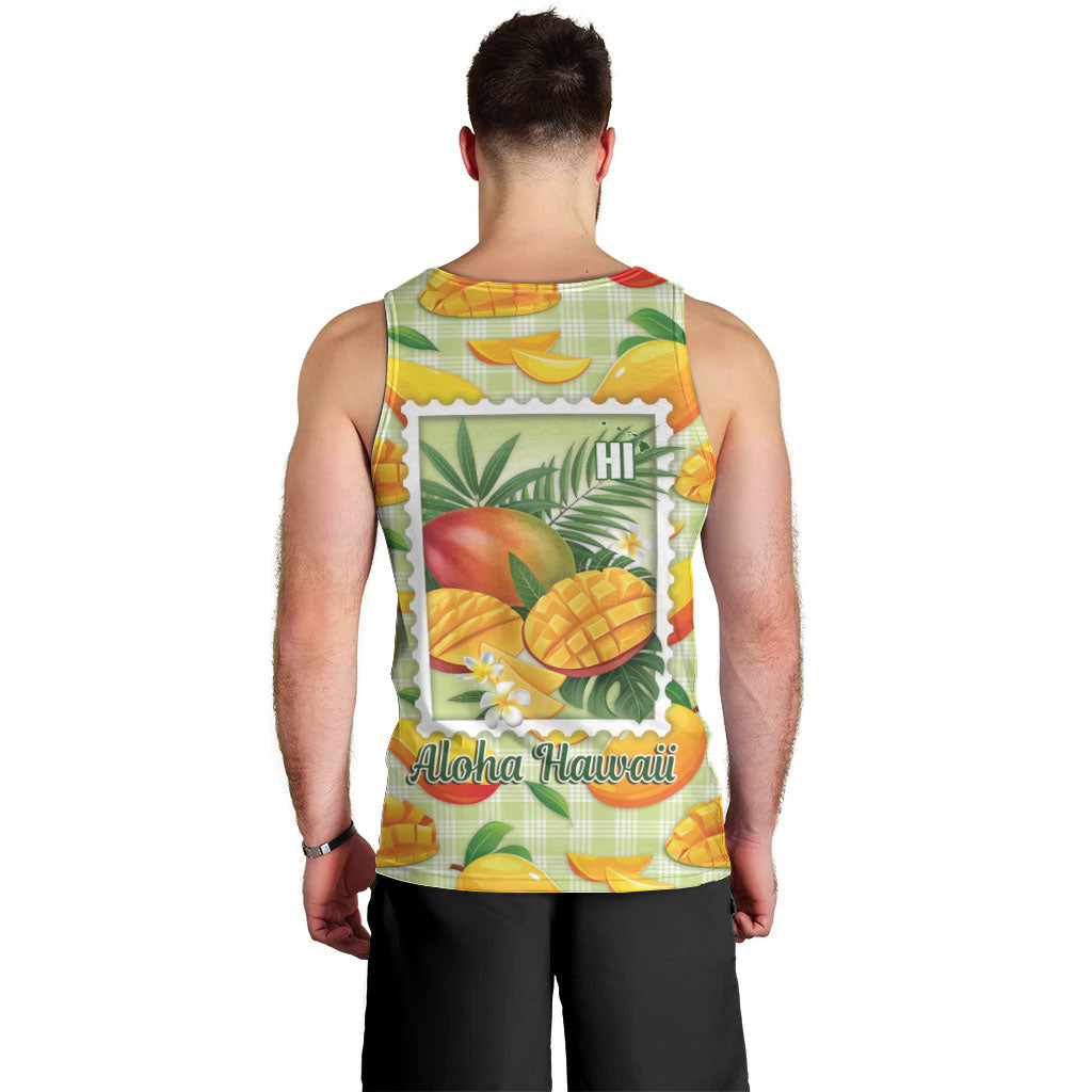 Aloha Hawaii Manako Palaka Motifs Men Tank Top Hawaiian Mango Stylized Stamp LT14 - Polynesian Pride
