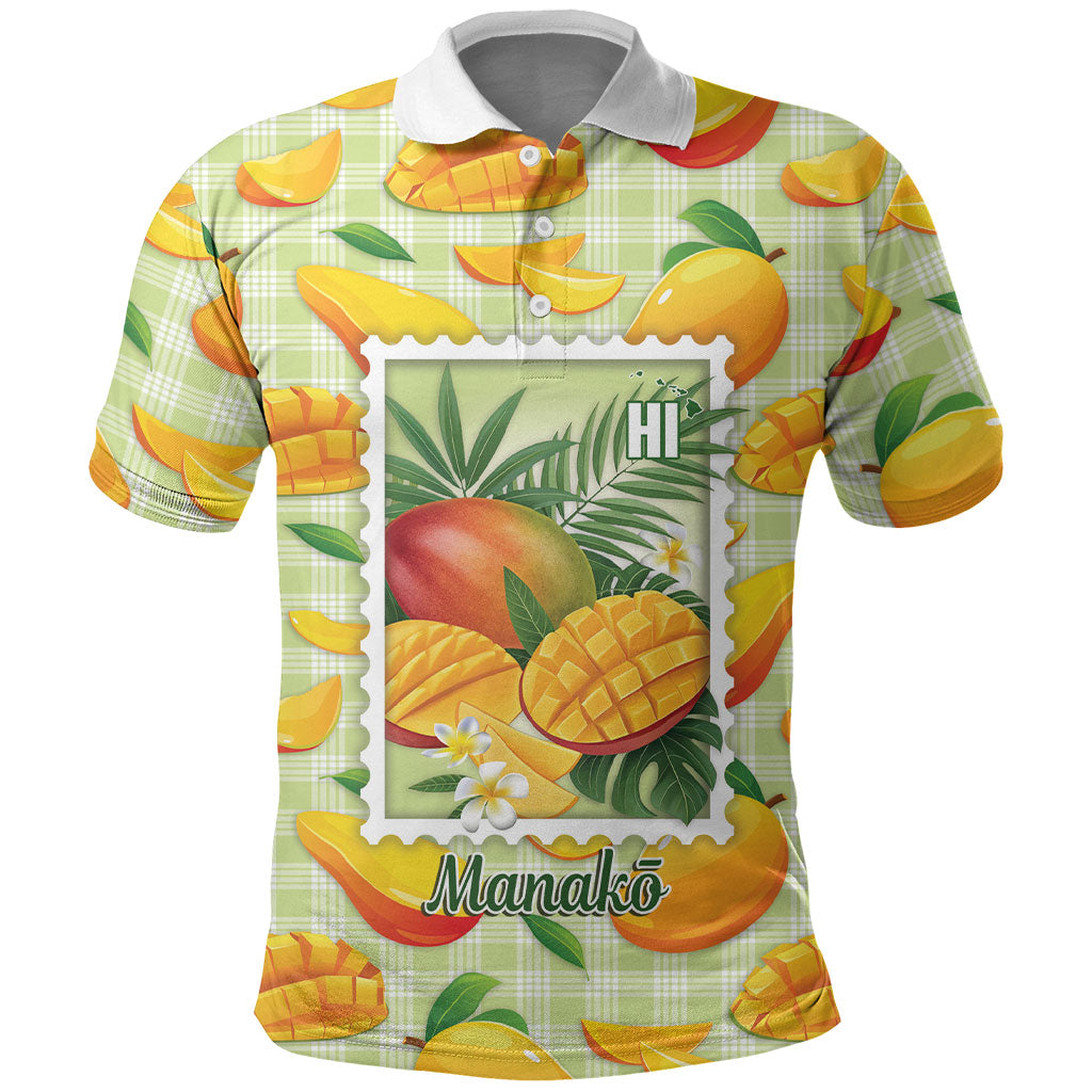 Aloha Hawaii Manako Palaka Motifs Polo Shirt Hawaiian Mango Stylized Stamp