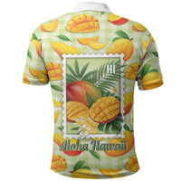 Aloha Hawaii Manako Palaka Motifs Polo Shirt Hawaiian Mango Stylized Stamp LT14 - Polynesian Pride