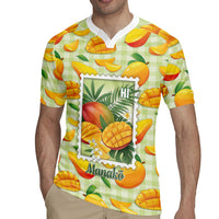 Aloha Hawaii Manako Palaka Motifs Rugby Jersey Hawaiian Mango Stylized Stamp LT14 - Polynesian Pride