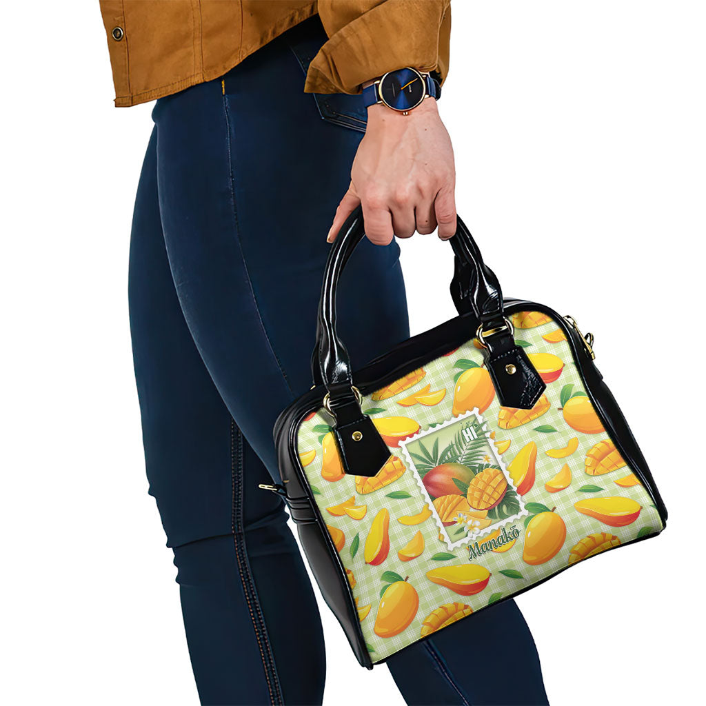 Aloha Hawaii Manako Palaka Motifs Shoulder Handbag Hawaiian Mango Stylized Stamp