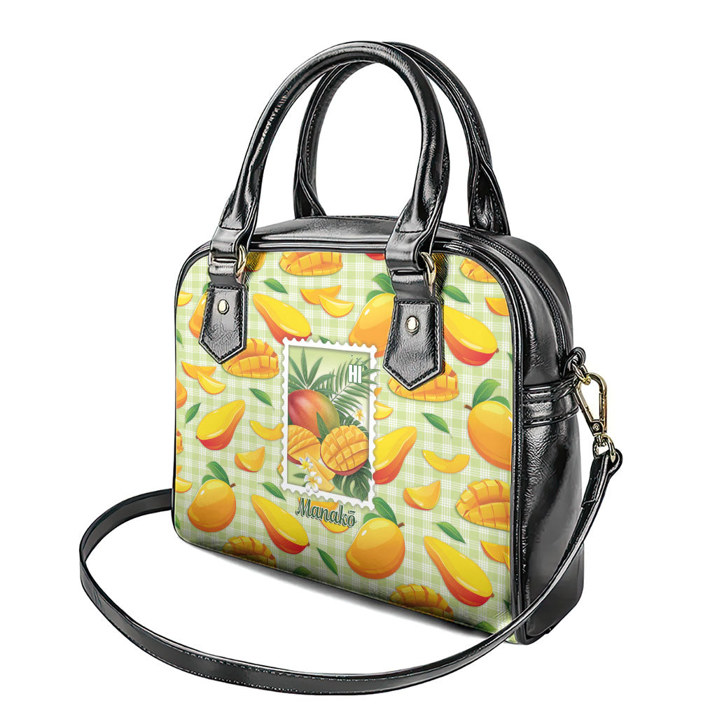 Aloha Hawaii Manako Palaka Motifs Shoulder Handbag Hawaiian Mango Stylized Stamp