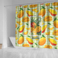 Aloha Hawaii Manako Palaka Motifs Shower Curtain Hawaiian Mango Stylized Stamp LT14 - Polynesian Pride