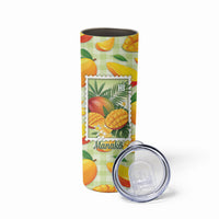 Aloha Hawaii Manako Palaka Motifs Skinny Tumbler Hawaiian Mango Stylized Stamp LT14 - Polynesian Pride