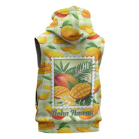 Aloha Hawaii Manako Palaka Motifs Sleeveless Zip Hoodie Hawaiian Mango Stylized Stamp LT14 - Polynesian Pride