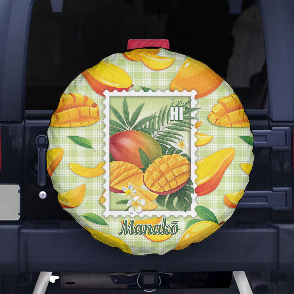 Aloha Hawaii Manako Palaka Motifs Spare Tire Cover Hawaiian Mango Stylized Stamp