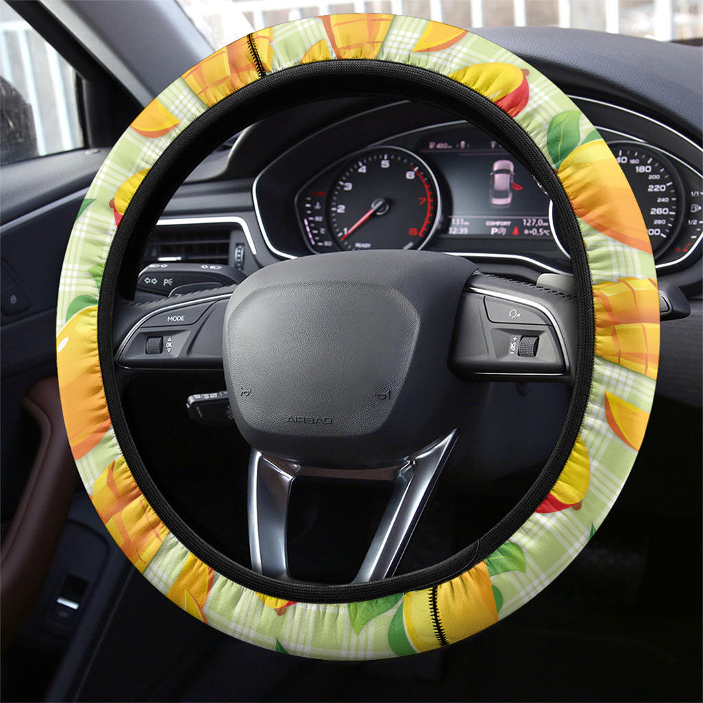 Aloha Hawaii Manako Palaka Motifs Steering Wheel Cover Hawaiian Mango Stylized Stamp LT14 - Polynesian Pride