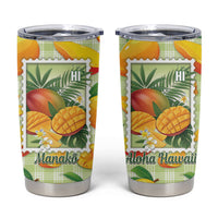 Aloha Hawaii Manako Palaka Motifs Tumbler Cup Hawaiian Mango Stylized Stamp LT14 Yellow - Polynesian Pride