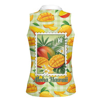 Aloha Hawaii Manako Palaka Motifs Women Sleeveless Polo Shirt Hawaiian Mango Stylized Stamp LT14 - Polynesian Pride