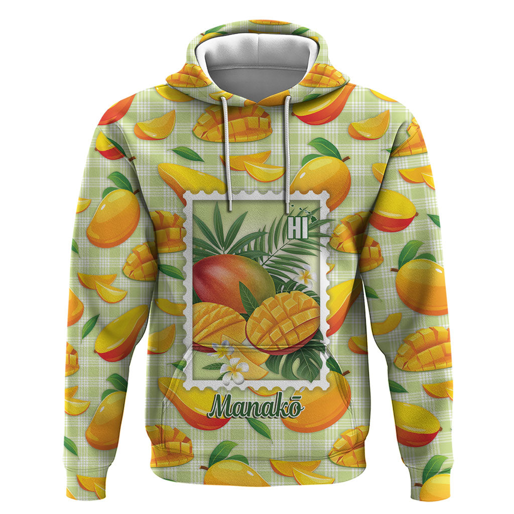 Aloha Hawaii Manako Palaka Motifs Zip Hoodie Hawaiian Mango Stylized Stamp LT14 Pullover Hoodie Yellow - Polynesian Pride