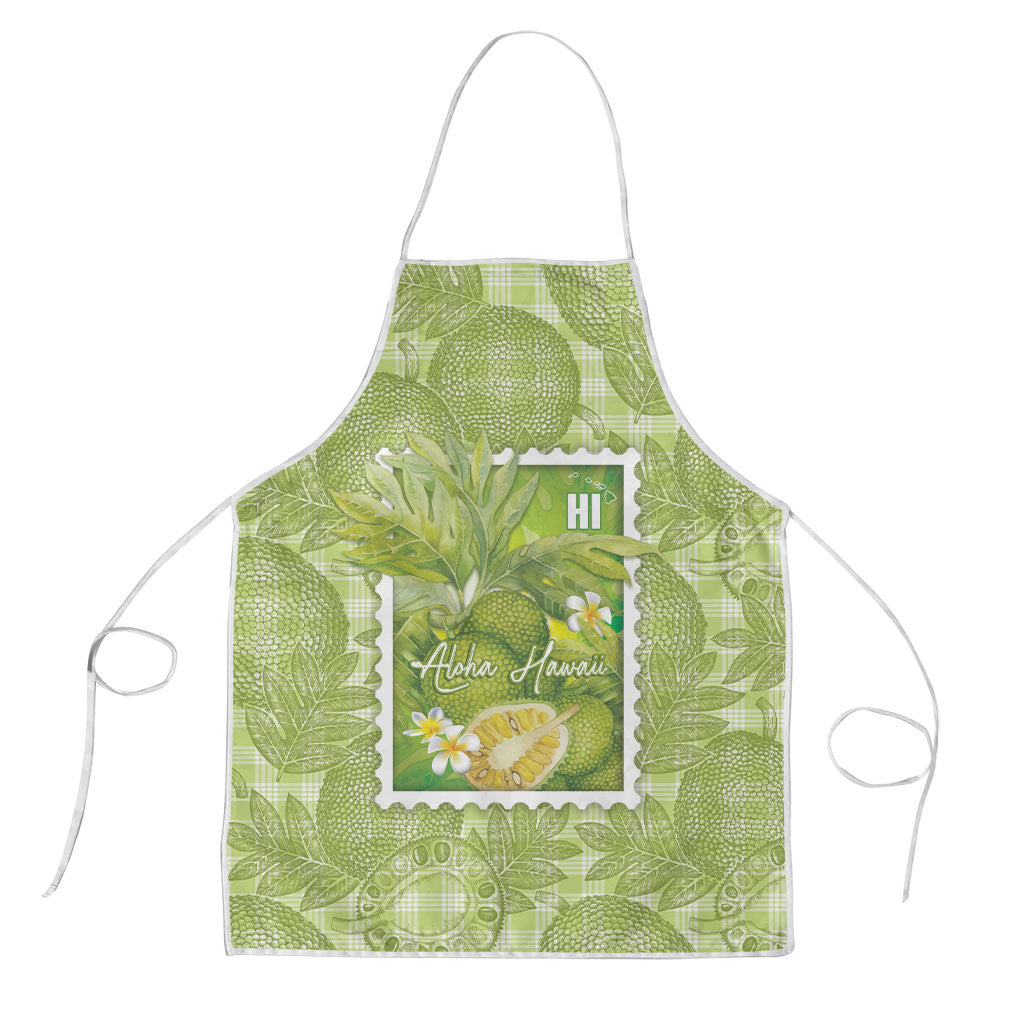 Aloha Hawaii Ulu Palaka Motifs Apron Hawaiian Breadfruit Stylized Stamp LT14 Green - Polynesian Pride