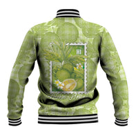 Aloha Hawaii Ulu Palaka Motifs Baseball Jacket Hawaiian Breadfruit Stylized Stamp LT14 - Polynesian Pride