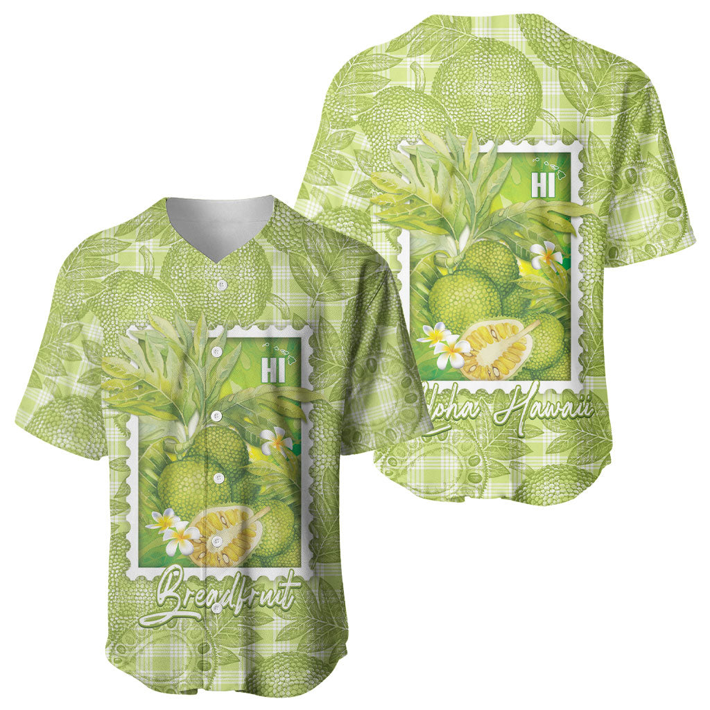Aloha Hawaii Ulu Palaka Motifs Baseball Jersey Hawaiian Breadfruit Stylized Stamp LT14 - Polynesian Pride
