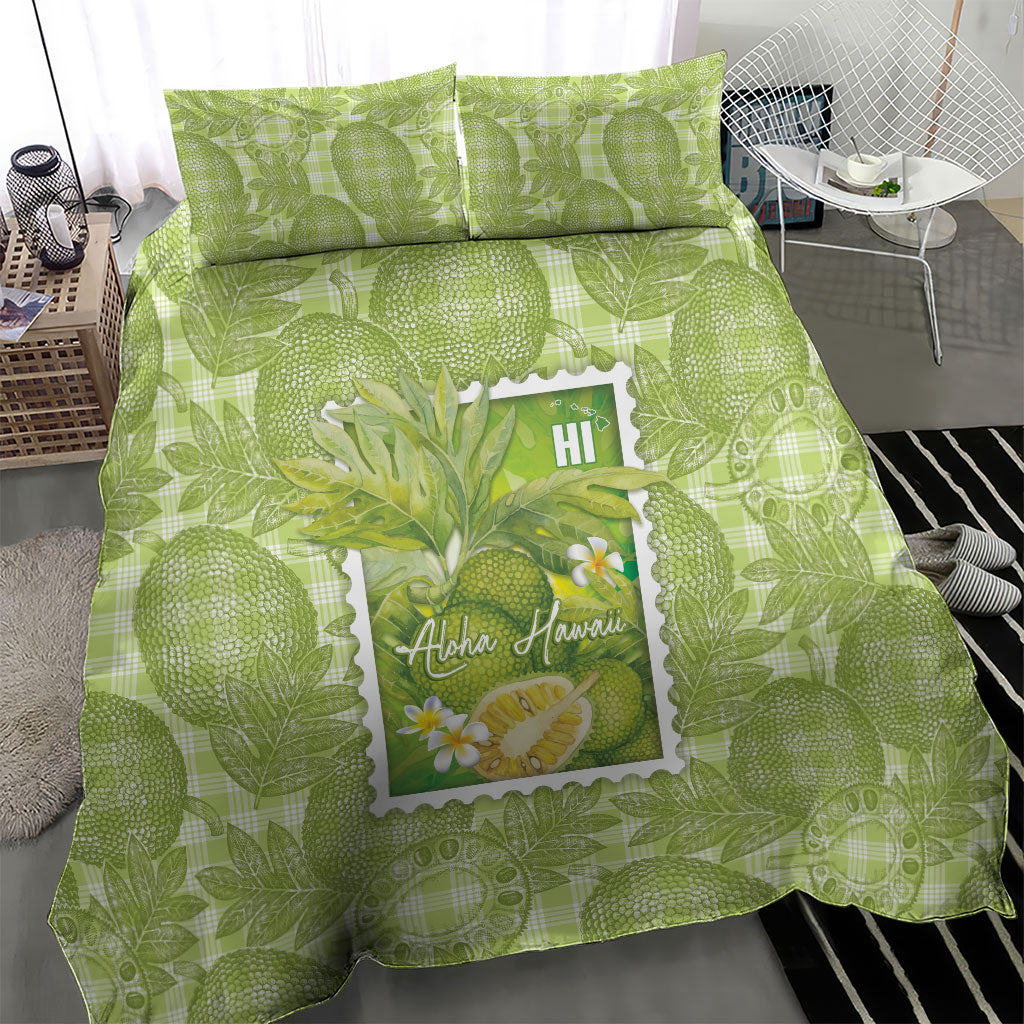 Aloha Hawaii Ulu Palaka Motifs Bedding Set Hawaiian Breadfruit Stylized Stamp LT14 - Polynesian Pride