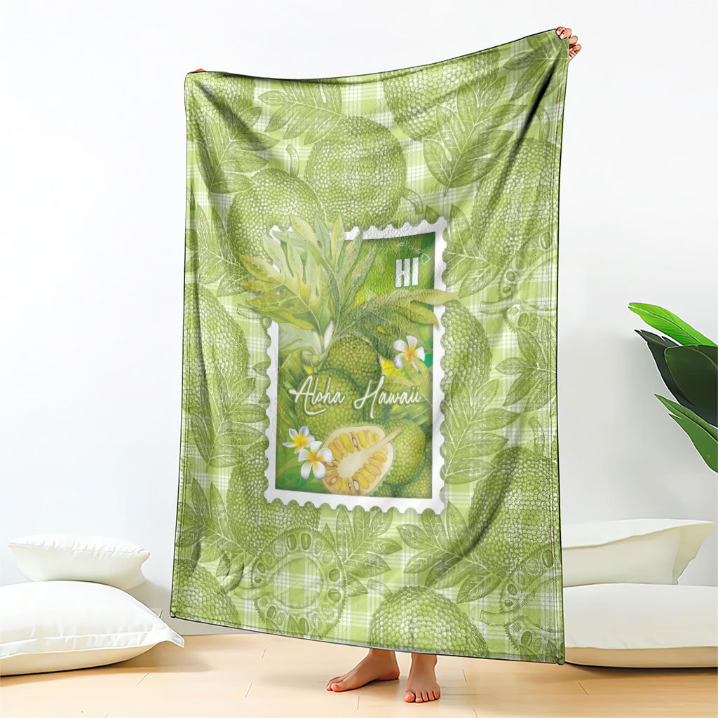 Aloha Hawaii Ulu Palaka Motifs Blanket Hawaiian Breadfruit Stylized Stamp LT14 - Polynesian Pride