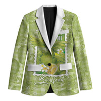 Aloha Hawaii Ulu Palaka Motifs Blazer Hawaiian Breadfruit Stylized Stamp LT14 Unisex Green - Polynesian Pride