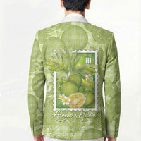 Aloha Hawaii Ulu Palaka Motifs Blazer Hawaiian Breadfruit Stylized Stamp LT14 - Polynesian Pride