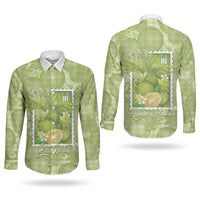 Aloha Hawaii Ulu Palaka Motifs Couples Matching Tank Maxi Dress and Long Sleeve Button Shirt Hawaiian Breadfruit Stylized Stamp LT14 - Polynesian Pride