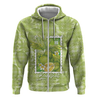 Aloha Hawaii Ulu Palaka Motifs Hoodie Hawaiian Breadfruit Stylized Stamp LT14 Zip Hoodie Green - Polynesian Pride