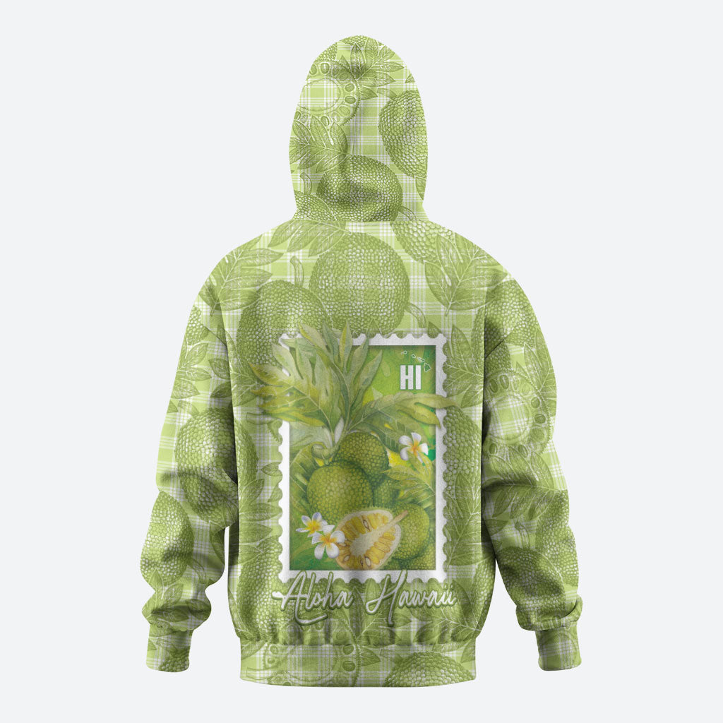 Aloha Hawaii Ulu Palaka Motifs Hoodie Hawaiian Breadfruit Stylized Stamp LT14 - Polynesian Pride