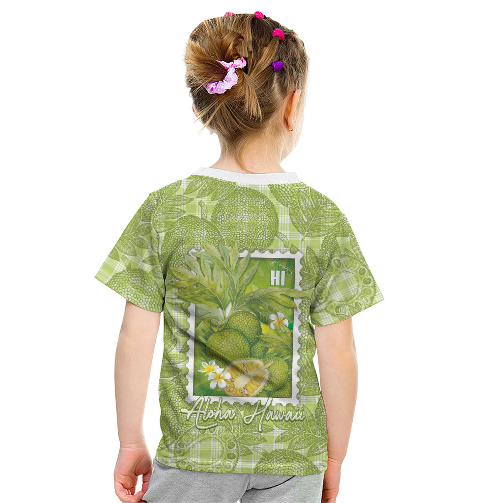 Aloha Hawaii Ulu Palaka Motifs Kid T Shirt Hawaiian Breadfruit Stylized Stamp LT14 - Polynesian Pride