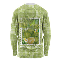 Aloha Hawaii Ulu Palaka Motifs Long Sleeve Shirt Hawaiian Breadfruit Stylized Stamp LT14 - Polynesian Pride
