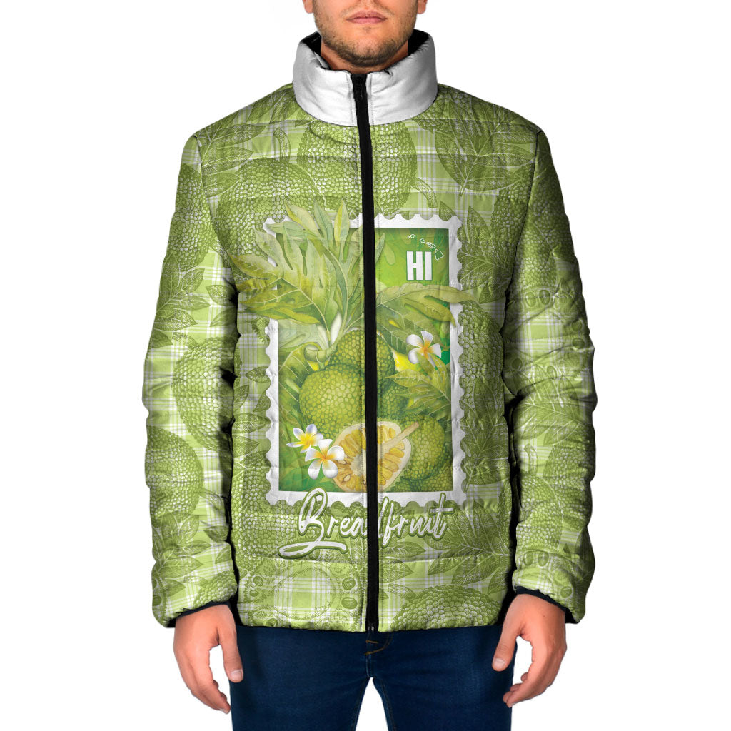 Aloha Hawaii Ulu Palaka Motifs Padded Jacket Hawaiian Breadfruit Stylized Stamp