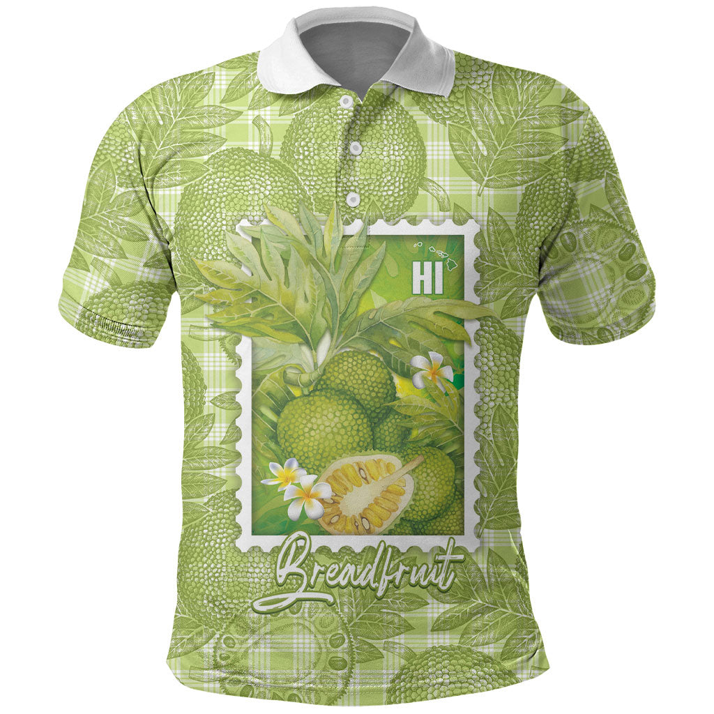 Aloha Hawaii Ulu Palaka Motifs Polo Shirt Hawaiian Breadfruit Stylized Stamp