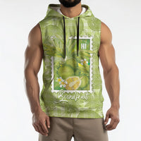 Aloha Hawaii Ulu Palaka Motifs Sleeveless Hoodie Hawaiian Breadfruit Stylized Stamp LT14 - Polynesian Pride
