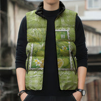 Aloha Hawaii Ulu Palaka Motifs Sleeveless Puffer Jacket Hawaiian Breadfruit Stylized Stamp LT14 - Polynesian Pride
