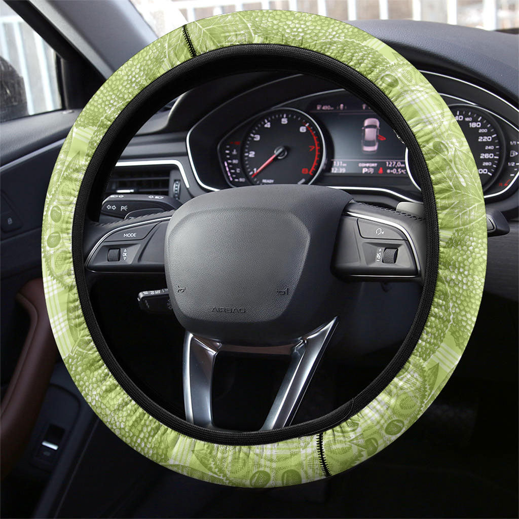 Aloha Hawaii Ulu Palaka Motifs Steering Wheel Cover Hawaiian Breadfruit Stylized Stamp LT14 - Polynesian Pride