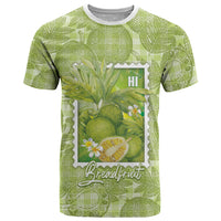 Aloha Hawaii Ulu Palaka Motifs T Shirt Hawaiian Breadfruit Stylized Stamp LT14 Green - Polynesian Pride