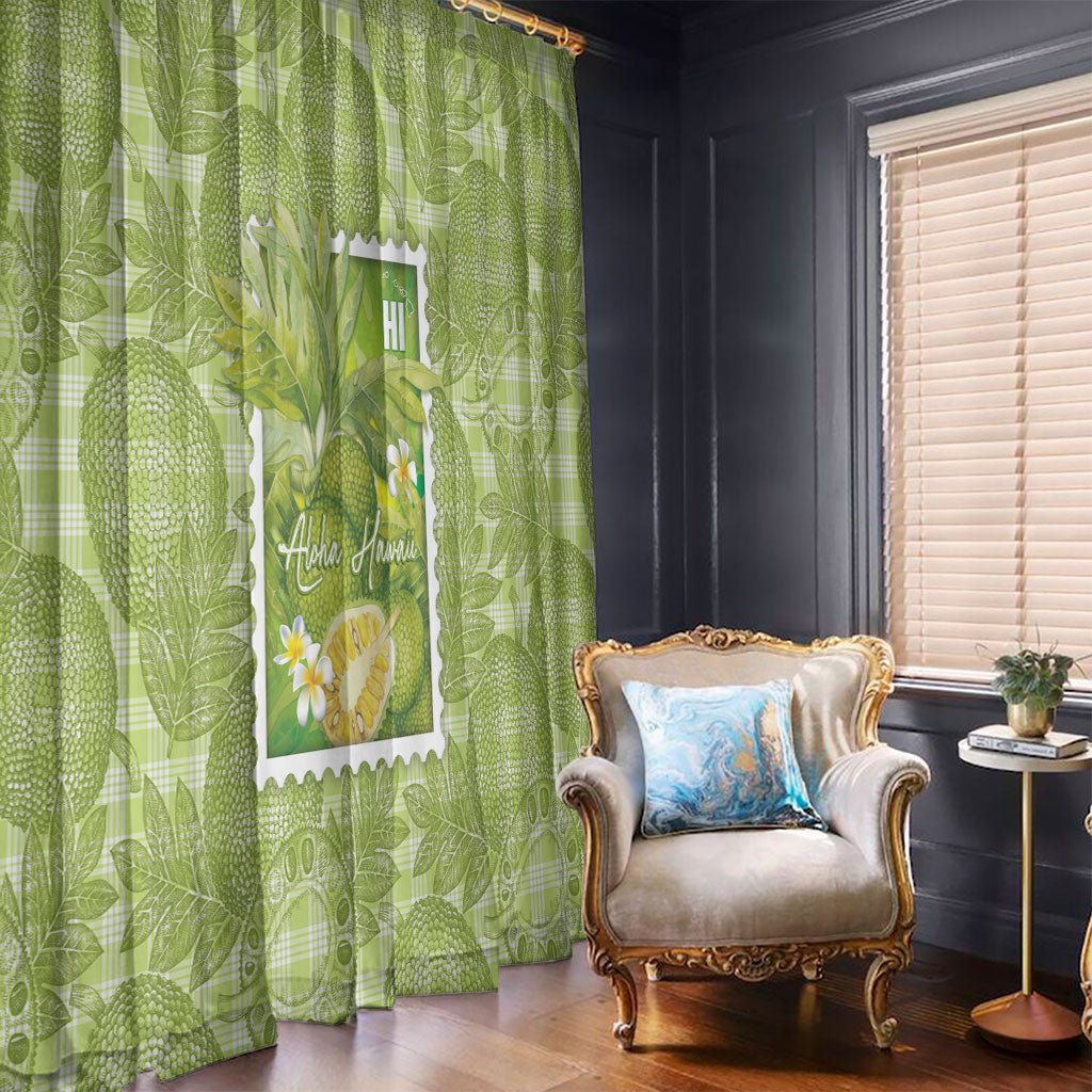 Aloha Hawaii Ulu Palaka Motifs Window Curtain Hawaiian Breadfruit Stylized Stamp LT14 - Polynesian Pride