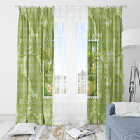 Aloha Hawaii Ulu Palaka Motifs Window Curtain Hawaiian Breadfruit Stylized Stamp LT14 - Polynesian Pride