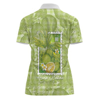 Aloha Hawaii Ulu Palaka Motifs Women Polo Shirt Hawaiian Breadfruit Stylized Stamp LT14 - Polynesian Pride