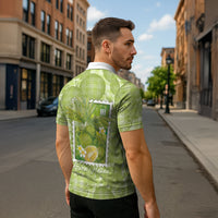 Aloha Hawaii Ulu Palaka Motifs Zipper Polo Shirt Hawaiian Breadfruit Stylized Stamp LT14 - Polynesian Pride