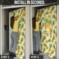Aloha Hawaii Hala Kahiki Palaka Motifs Door Cover Hawaiian Pineapple Stylized Stamp LT14 - Polynesian Pride
