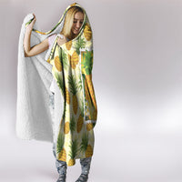 Aloha Hawaii Hala Kahiki Palaka Motifs Hooded Blanket Hawaiian Pineapple Stylized Stamp LT14 - Polynesian Pride
